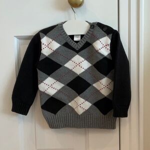 Black and Gray Argyle Sweater